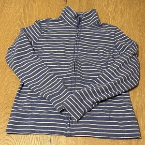 L.L. Bean Ultrasoft Sweats Full Zip Mock Neck Striped Jacket Large Regular